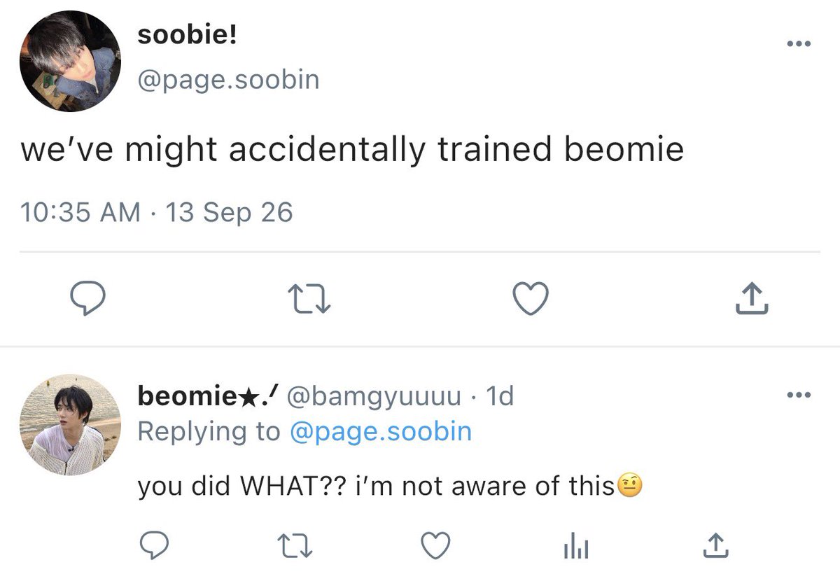 puppgyuuu's tweet photo. 🐰🧸🐧 | ɢᴏᴏᴅ ᴘᴜᴘᴘʏ!
ᝰ
╰┈➤ a #soogyukai au where soobin and kai indulge beomgyu’s obsession with petplay until they realize they’ve basically puppy-trained him
or 5 times they encourage it + 1 time beomgyu fully embraces his puppy side.
#SOOGYUKAI #socmed #au https://t.co/VXlVMyeR0t