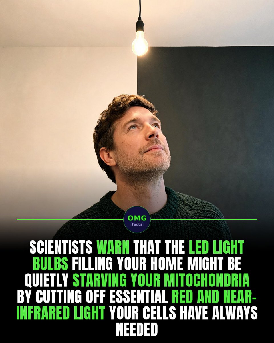 RosanneYantzer's tweet photo. Your energy-efficient lightbulb may be starving your cells. LEDs often emit blue light while lacking the red and near-infrared wavelengths found in sunlight—potentially affecting mitochondrial energy production, sleep, vision, and cellular repair. https://t.co/DUf7T6rxy4
