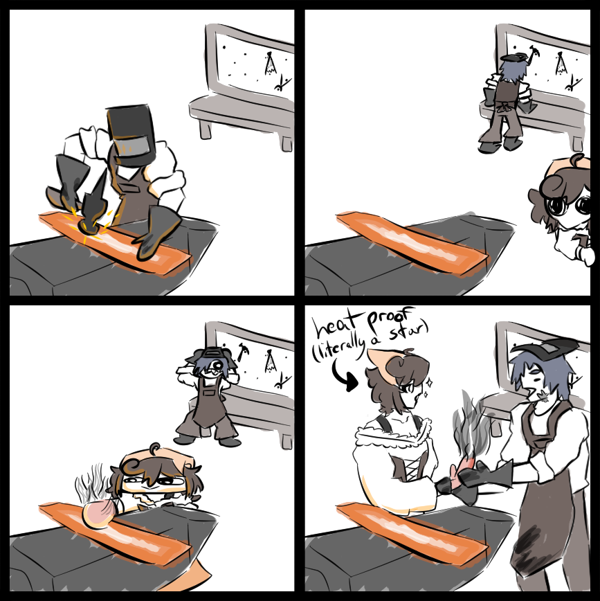 Captcod's tweet photo. She's so good at aarrttt QWQ It's a wonderfully cute AU

I HAD to contribute something of my own-
Behold, goobers https://t.co/qYj5qpFWwt