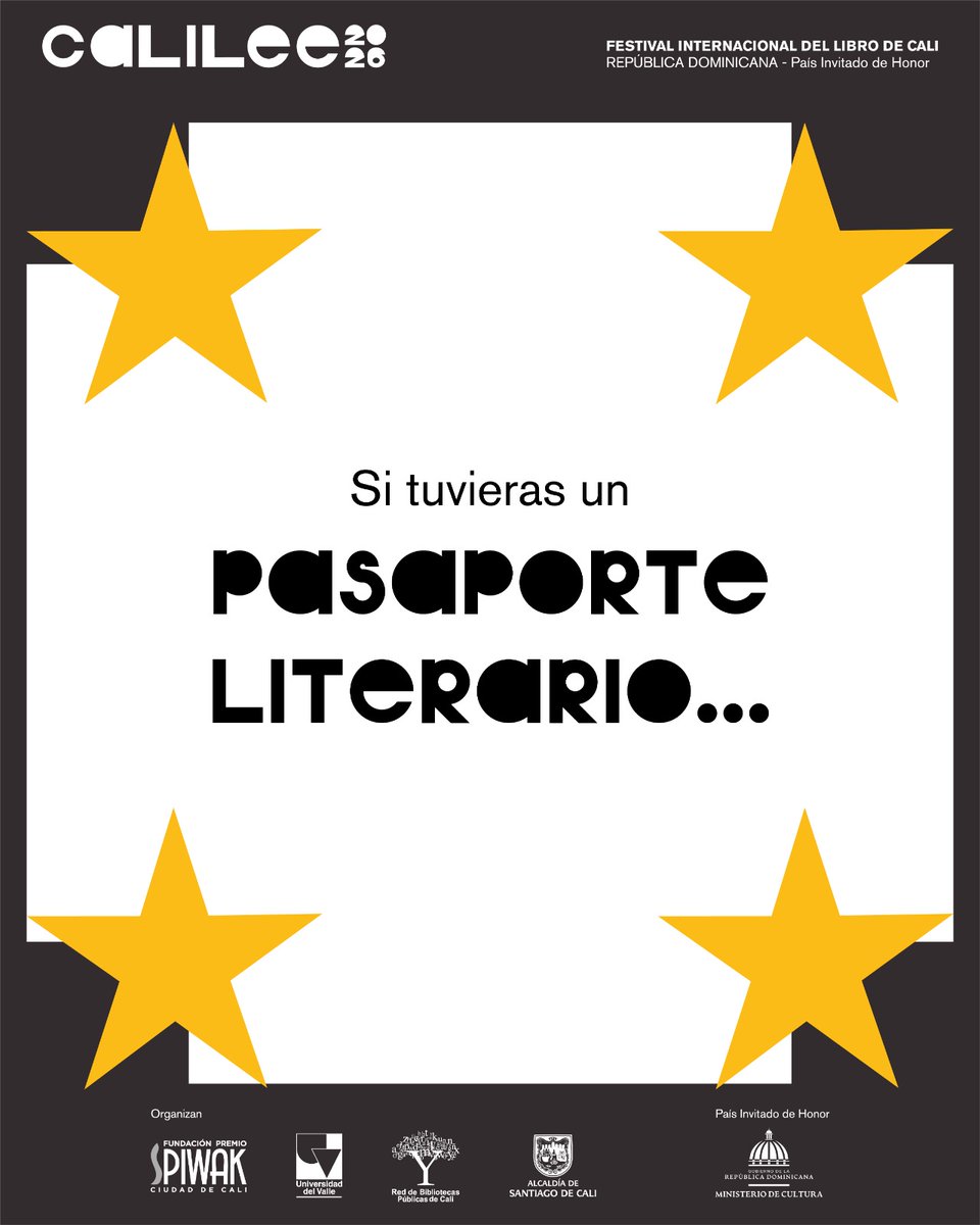 Calileeoficial's tweet photo. Hay viajes que empiezan con un libro. 🌎📖

Si pudieras elegir un destino, un escritor como guía y una historia para traer de regreso a Cali… ¿cuál sería? 👀✨

Este año, nuestro viaje tiene destino: República Dominicana. 🇩🇴❤️

#FestivalInternacionalDelLibroDeCali #CaliLee #Cali https://t.co/y8Ze1HTrNw