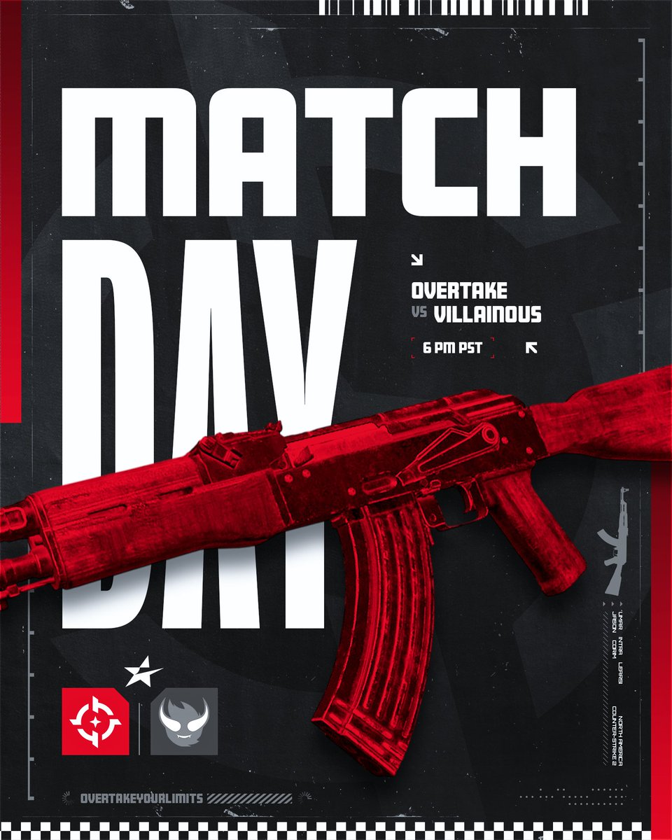 OvertakeSector's tweet photo. [Counter-Strike] GAME DAY 🔥 

Overtake vs @VillainousLLC (@ESEA S58)  

🔥@UmarQaiser2
🔥@1corim 
🔥@305jasonn 
🔥@learsifarm
🔥@intrraa

#OvertakeYourLimits https://t.co/TjdP2jA6fo