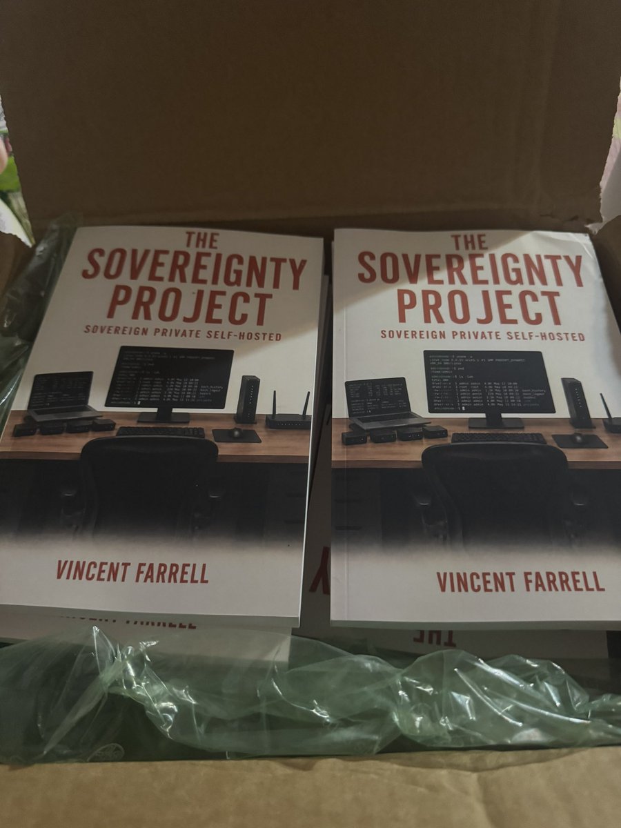 Sovereigntyinit's tweet photo. They’re officially here! 📚

The first 20 copies of The Sovereignty Project have arrived and are ready to ship.

If you’ve been waiting to order, you can now purchase directly from my website using Bitcoin—on-chain or Lightning.

🌐 https://t.co/p4w65tEA3x

Sovereign. Private. Self-hosted.