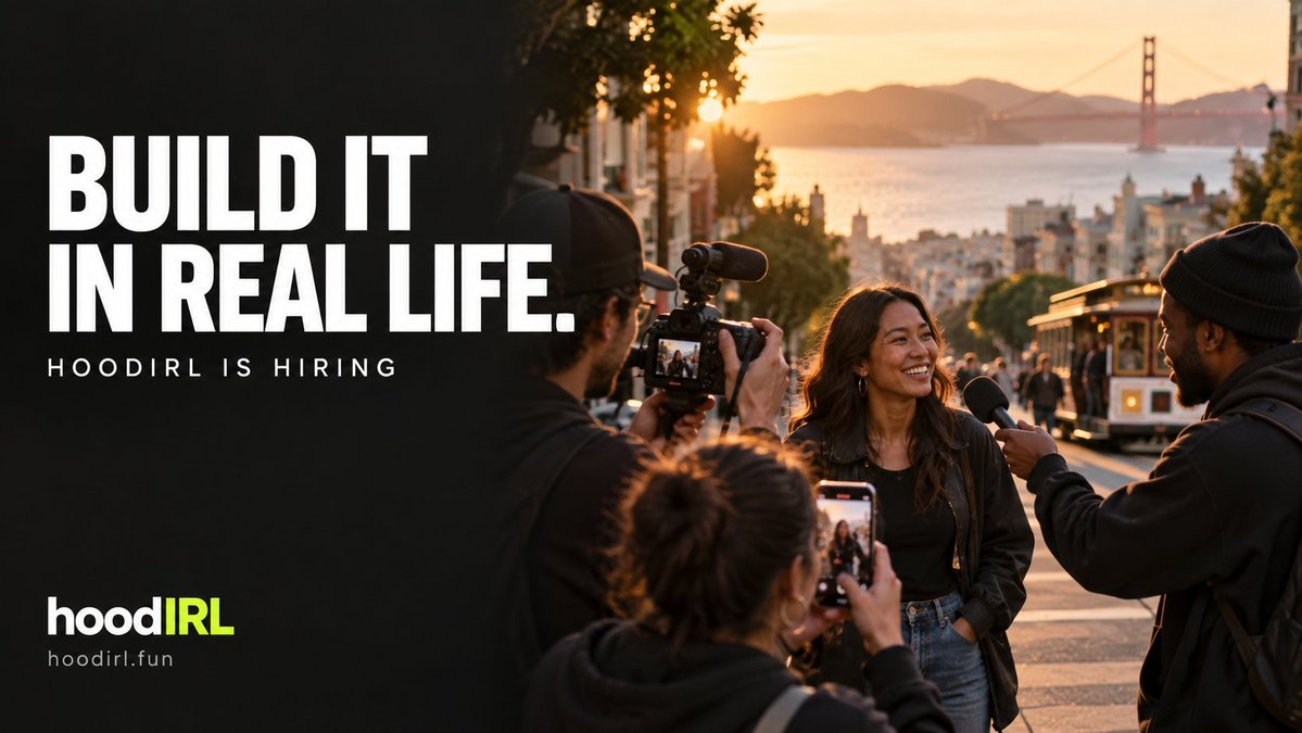 HoodIRLfun's tweet photo. HOODIRL is incorporated. Next: a live content team.

Hiring a social lead: $10k/mo base for socials, street interviews, live takes + demos.

Looking for remote work in major cities; selected hires visit the hoodIRL SF office on us.

Real people. Real work.
Office and LLC reveal once finalized... 👀

https://t.co/3Jd0UhMjMg
0x583583a74a13e15d40ea2dab8c3a9895e073e4ea