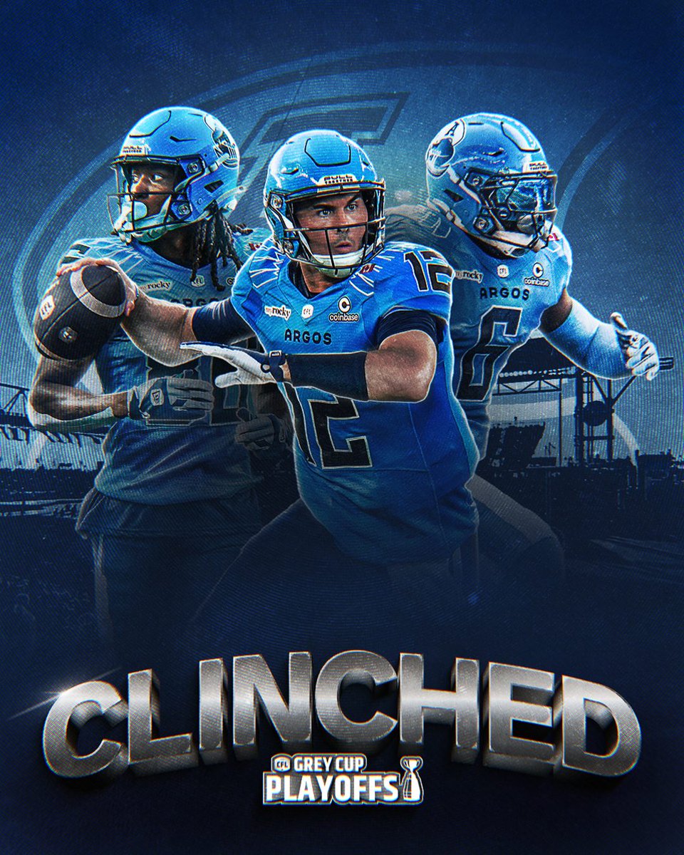 CFL's tweet photo. THE ARGOS ARE HEADED TO THE #GCPlayoffs! 🔒 https://t.co/ejnkfuo3b0
