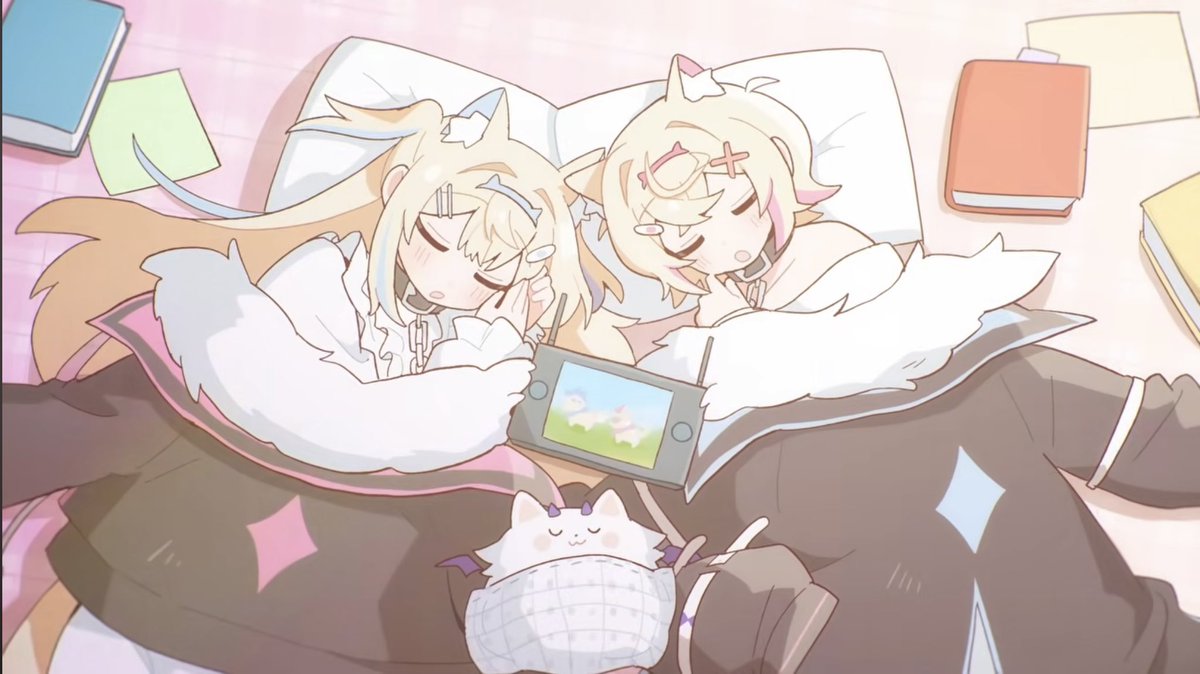 ShinkenRuffian's tweet photo. Good morning #FUWAMOCO are you two doing well? How caught up is Fuwawa with her homework, I want to see her just as much as she wants to see us. I also hope Mococo is getting better by the day. We’re doing our best and I know you are too. 👋🏻🩵👋🏻🩷
#FuwawaSupport
#MococoSupport https://t.co/qX0oJ3kBdx
