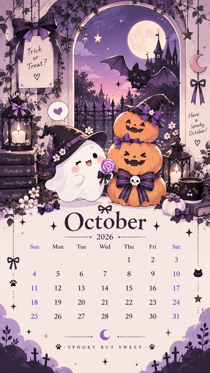 SlowLife0404's tweet photo. 【フリー素材】
スマホ壁紙サイズの
10月カレンダーですー🙆‍♀️ https://t.co/MzQr4PJyBF