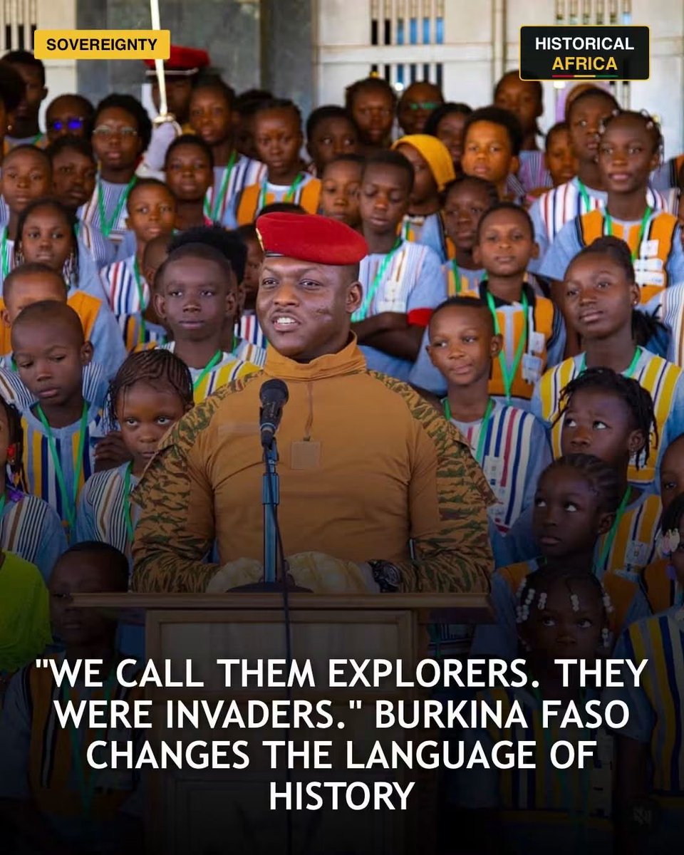 beyondB_DAG's tweet photo. Burkina Faso has undertaken a drastic 
Transformation of its educational system and text books.

Text book are no longer referring to the imperialist that entered the shores of Africa as explorers, but rather as invaders. 

Calling things their  proper names, is a significant necessary step in the decolonization process, and Burkina Faso is taking that step with pride and confidence.