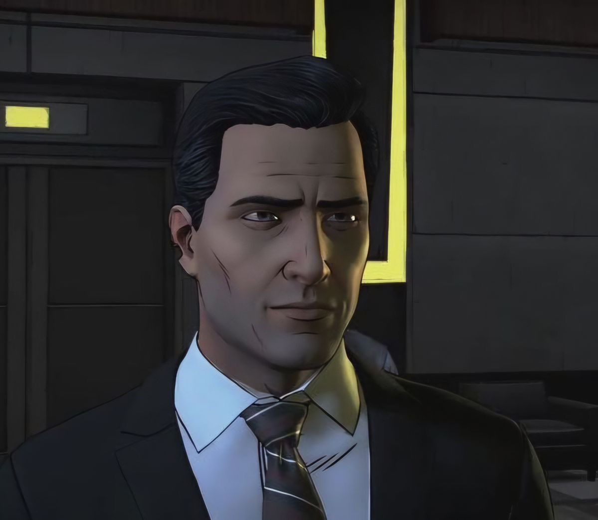 TelltaleWayne's tweet photo. STARTER FOR @Dumpy_Melon 

“ I was hoping when we would be
Able to meet phenomaman.”

The billionaire made his appearance 
Inside the dispatch building.

“Hi, I’m Bruce Wayne from Gotham city.” https://t.co/0QvSMooOLn