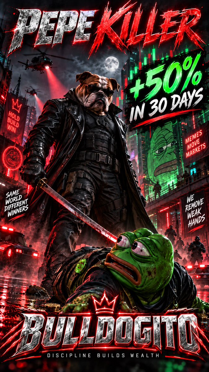 BullDogitoCoin's tweet photo. Serious question for $PEPE holders… 🐸
$BDOGITO did +50% in 30 days.
$PEPE ~+19%.
So why is nobody talking about the dog yet? 🐶👀
I’m genuinely curious.
#BDOGITO #PEPE #Memecoin #Crypto https://t.co/LtIf26HVCp
