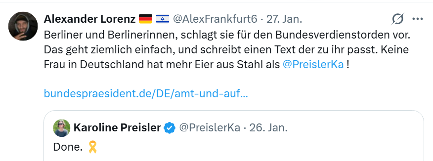 Mausebaer17's tweet photo. Keine Frau in Deutschland hat mehr Eier aus Stahl als Karoline Preisler!  🤣Schreibt einen Text, der zu ihr passt. 🤡#noFDP https://t.co/aXSRSb1Fw4