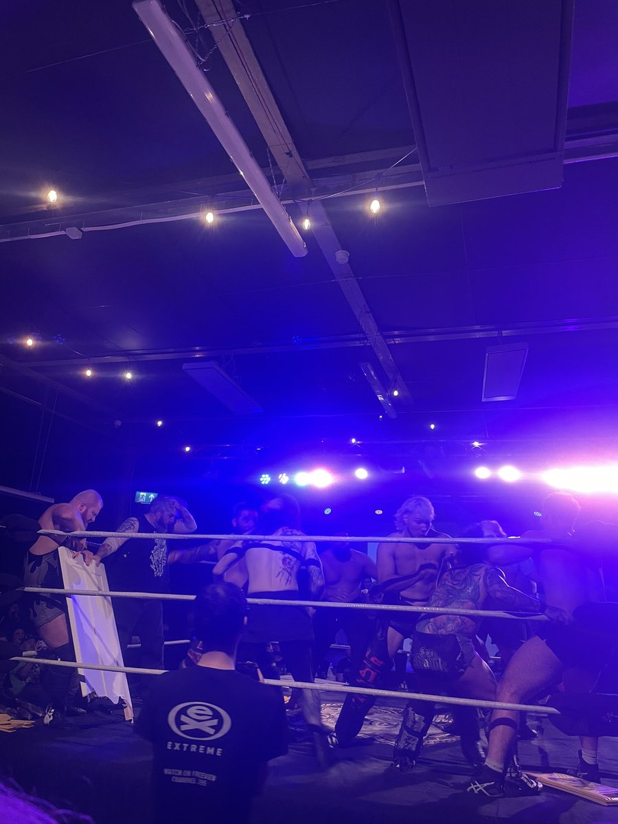 matty121892's tweet photo. And the debuting Sinner and Saint vs Diamond Eyes was a match of the year contender! The UV championship main event was a superb bloody contest with top storytelling. Chaos ensued with everyone in the ring post match as rivalries reach boiling point- Thunderstruck is nearly here! https://t.co/iDdJZaQfU1