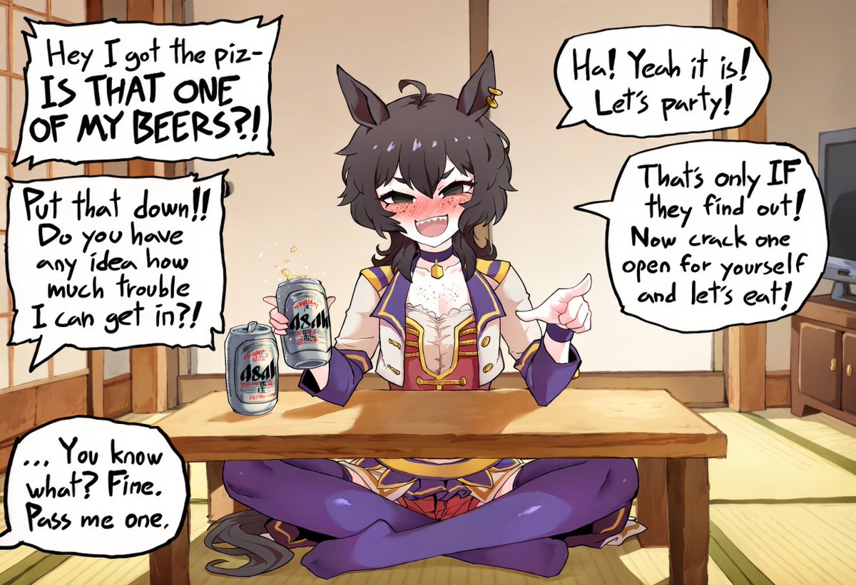 SisterPolmayan's tweet photo. Even more Uma Pompie! This time she's inviting herself back to Trainer's place and it goes... exactly as you expect.

(Spicy continuation on nsfw alt... all 8 pages 😉) https://t.co/fB9NP3CGWF