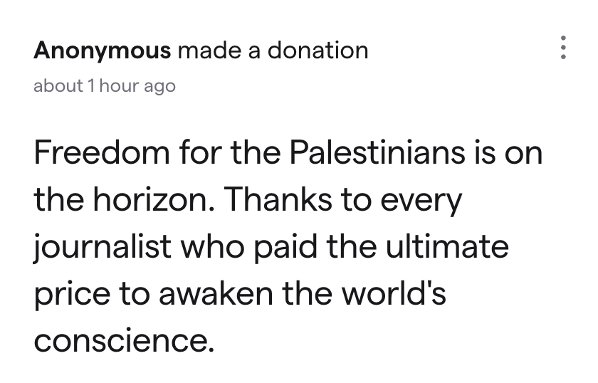 nikasoonshiong's tweet photo. It took 24 hours for readers to raise $50,000 needed to support @DropSiteNews contributor Huda Skaik’s journey from Gaza to the University of London. She had until Weds to raise the funds, and it's hard not to get emotional at the messages supporters shared. https://t.co/RjfKeGudPd