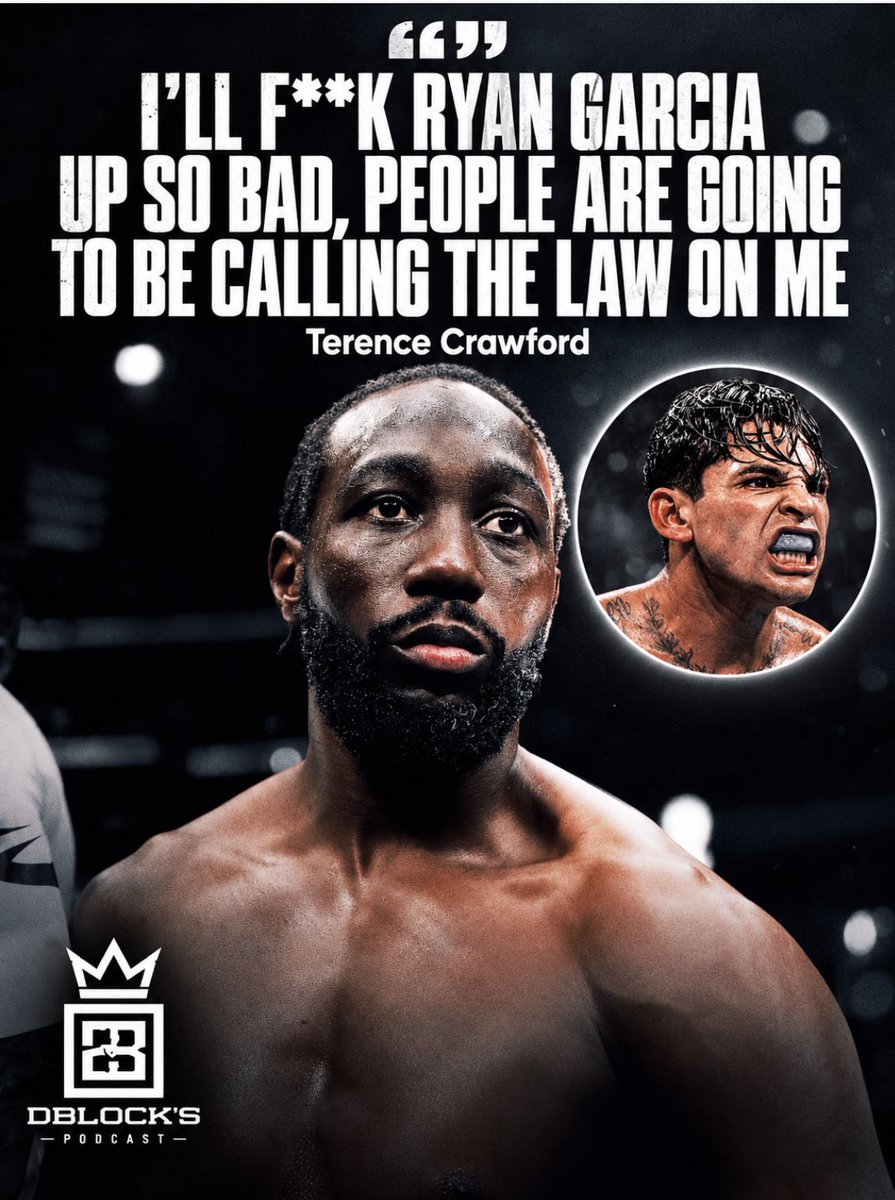 AdrianReyn79551's tweet photo. 🚨 𝐎𝐧 𝐚 𝐈𝐧𝐭𝐞𝐫𝐯𝐢𝐞𝐰 𝐂𝐫𝐚𝐰𝐟𝐨𝐫𝐝 𝐜𝐨𝐦𝐢𝐧𝐠 𝐨𝐮𝐭: on Ryan Garcia trying to lure him out of Retirement is absolutely INSANE 👀🥶￼‼️

He basically said he would handle Ryan Garcia so badly that people would call the authorities on him for a mismatch.

Would Terence Crawford Really Handle Ryan Garcia to a A** Whooping⁉️👀

#Boxing|#RyanvsCrawford|#King