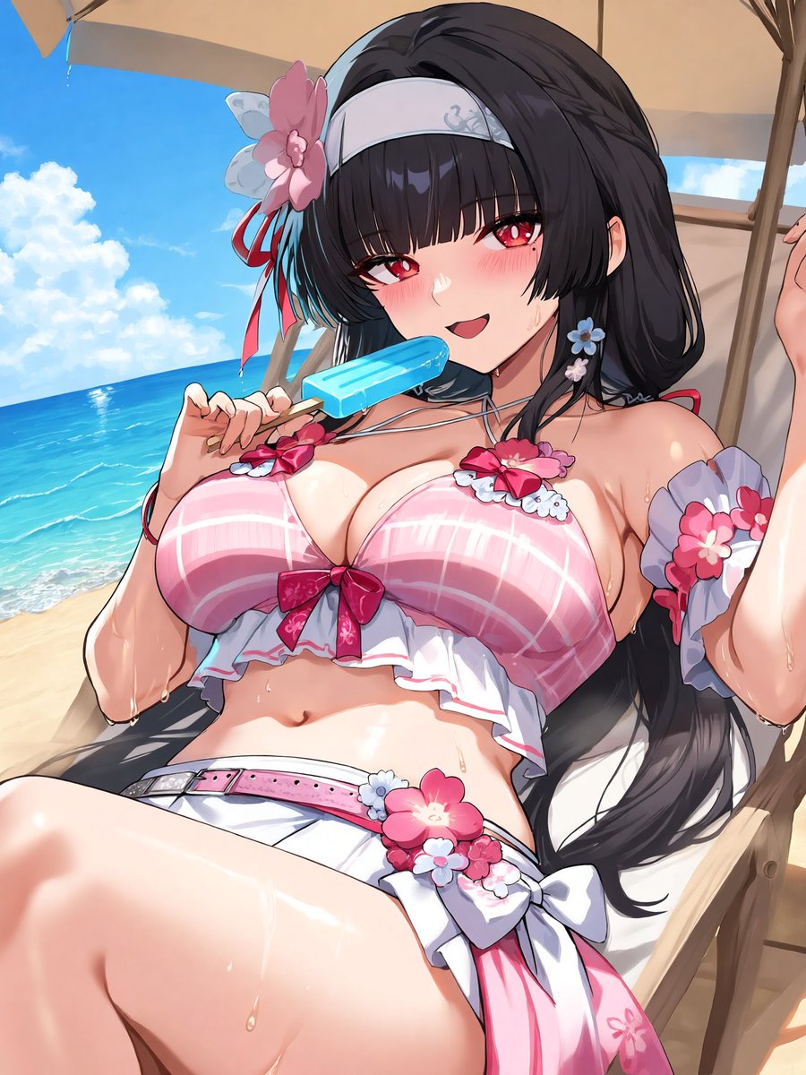 Minita_Kurobot's tweet photo. chisa beach day #chisa #wuthering_waves #beach
#PixAI4th https://t.co/NIKZ1kKUMw