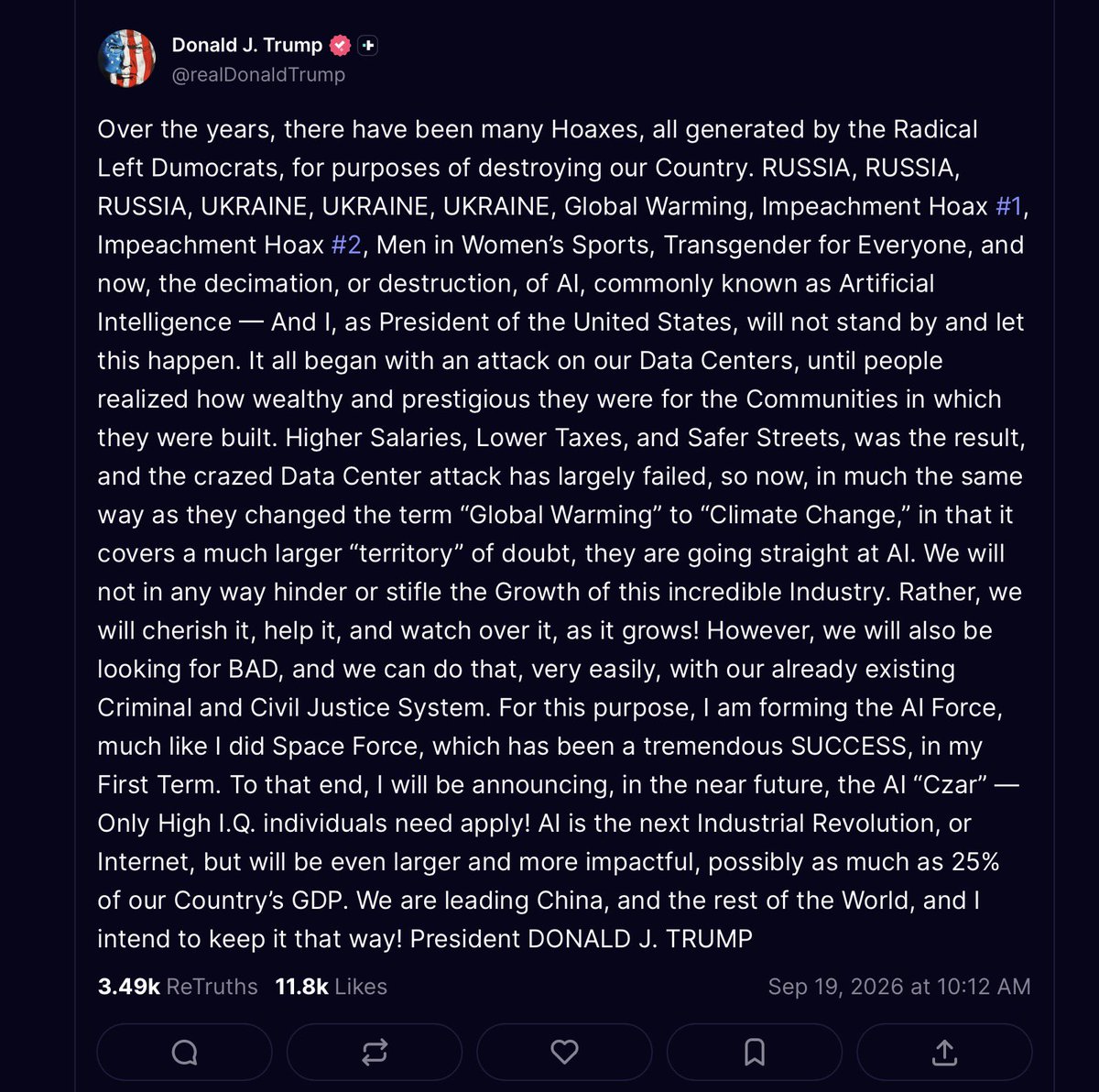 jimstewartson's tweet photo. One of the most disturbing things he’s ever said—and an example of how allowing this to go on is a conscious decision to destroy America.

This is a government bailout in motion, to temporarily save an industry that is doomed to fail, all because his donors need to exit through IPOs.

He’s evidentially criminally insane and no one will do a thing about it because his behavior suits the people who control him just fine.

This will turn a market crash and recession into a great depression, all because he’s cognitively unable to understand the real world and its ramifications. And no one has the courage to try and explain it to him.

We’re fucked. I don’t know how else to put it.