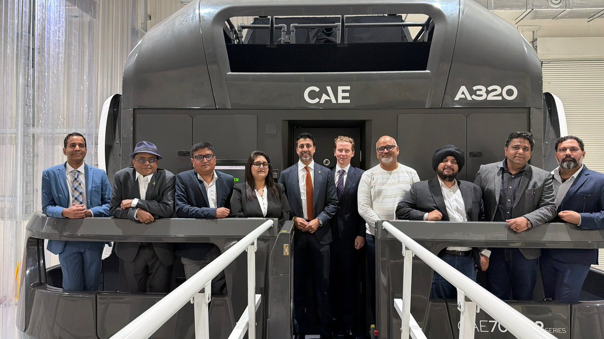 MSidhuLiberal's tweet photo. Canadian workers are helping to power India’s aerospace growth.

In Mumbai, I visited CAE’s joint venture in India, which now operates 17 Canadian-made flight simulators across the country, including two new simulators at its new Mumbai training facility.

CAE supports thousands of Canadian jobs, and it was great to meet some of those workers today.

India’s aerospace sector is growing fast and will need 2,000 more aircraft and over 100 new airports. Canadian businesses and workers are well positioned to support that growth.
