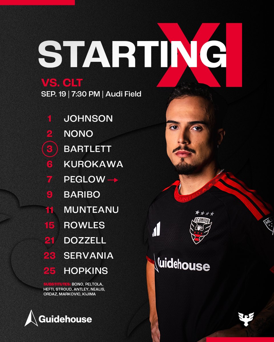 dcunited's tweet photo. THE STARTING XI JUST DROPPED ⬆️ https://t.co/a367zqScEE