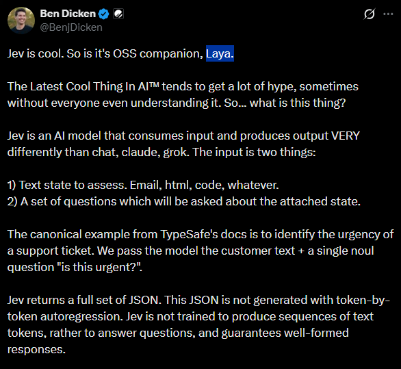 stockiusquant's tweet photo. JEV HAS ITS OWN AI COMPANION.

Everyone is talking about Jev, but just 1 hour ago Ben Dicken posted about its companion named "Laya".

They already pushed new paper for Laya on Huggingface.

https://t.co/naqjrnYTV0

https://t.co/7ylFfIj9oZ

https://t.co/la9IWbzX2X https://t.co/5MeKd3zy4b