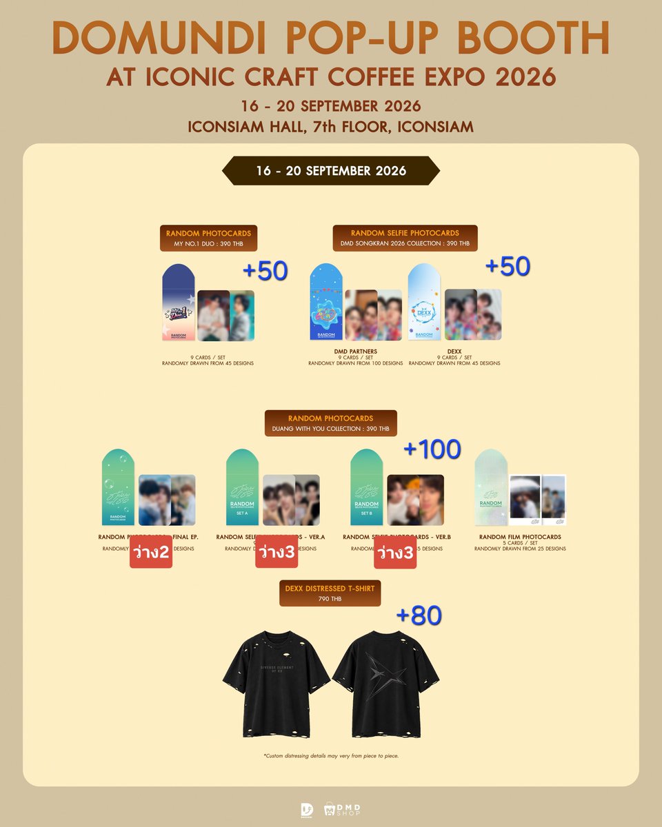 Ampare1210's tweet photo. รับหิ้ว รอบ20/09 คิวที่3x

📌​ราคาตามรูป +เพิ่ม/ชิ้น

📮​ค่าส่ง50บาท หรือ นัดรับหน้างานได้ค่ะ
     สินค้ามีน้ำหนักคิดค่าส่งตามจริง

📍​ของหมดคืนเงิน100%

💁​สนใจ ทักdmได้เลยค่ะ

#ICONICCRAFTCOFFEEEXPO
#ตลาดนัดดมด
#ตลาดนัดตี๋ตี๋ป๋อ https://t.co/9O6tSeJxtr