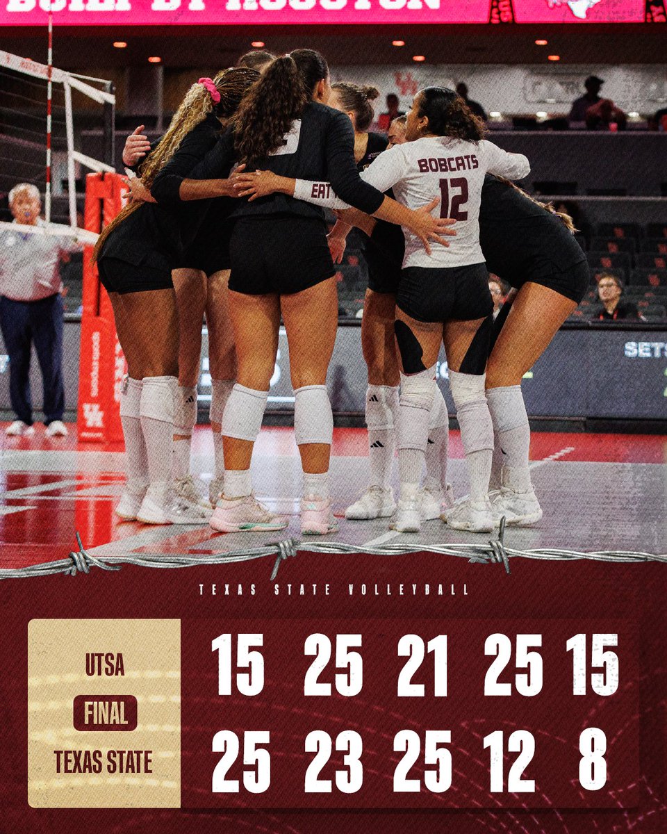 TexasStateVball's tweet photo. Final. 

#EatEmUp | #IMPACTFUL https://t.co/GBksH8RHYT