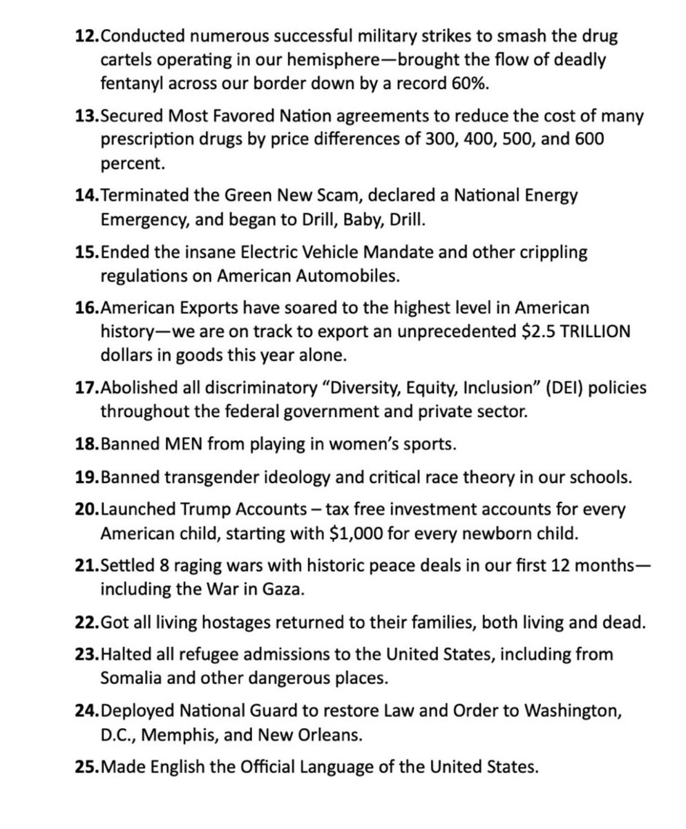 LauraLoomer's tweet photo. I know it’s hard for so many people to talk about something other than Israel and the joooooos, so this one is for you. 

Top 25 Trump Achievements 2025-2026. https://t.co/uxz8Bqjeo5