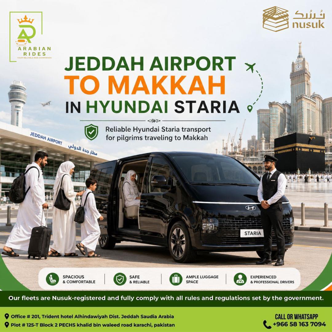 Azucena50203790's tweet photo. Jeddah Airport to Makkah in a Hyundai Staria. Book your ride now: 00966581637094 https://t.co/s8WOVCeU29