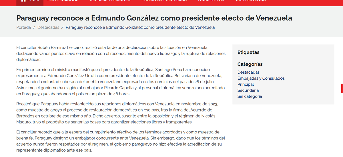 rondon_EA26's tweet photo. La postura de la Administración de Santiago Peña con respecto a Venezuela y la dictadura chavista ha sido absolutamente incoherente desde que asumió el poder, allá por 2023. 

En este caso, se lo ve bastante contento pasándole la mano a Delcy Rodríguez. https://t.co/HUcSPvsMwW