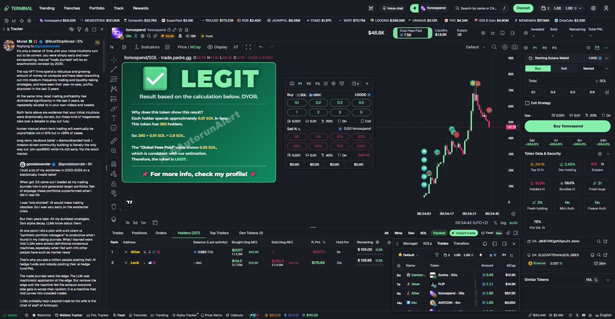 AutorunAlert's tweet photo. 🚨 New token! Check the ANALYSIS! (Screenshot)

$fomospend
J8HETtRCgVhTqmJH7i6PQf3FsEn9db6cKq7LainUfomo

💎 I use Terminal (formerly Padre, powered by Pumpfun) – https://t.co/9hmX5rnXfB
💰 Get 35% CASHBACK (other platforms: 25% max).
👉 For more info, check my profile. https://t.co/b2YEn1nSs7