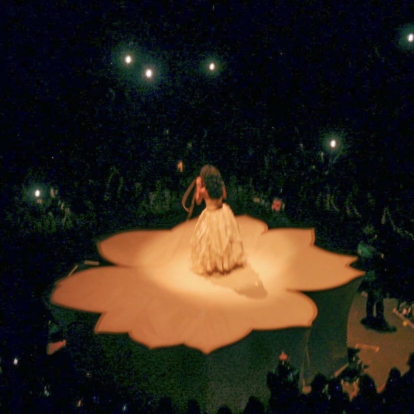 oliviasbanana's tweet photo. Olivia dean and her flower stage https://t.co/hMTdDlGyEK