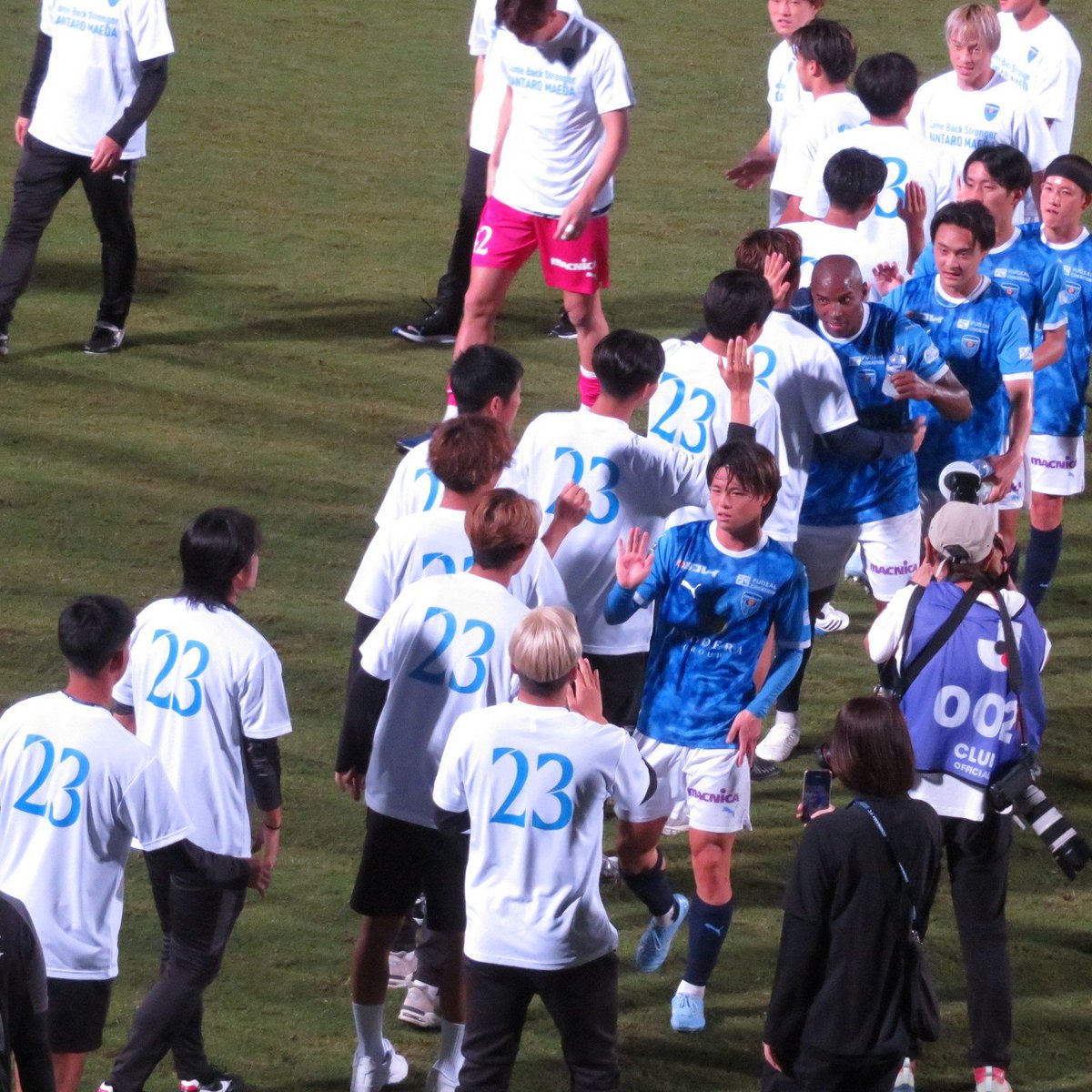 tmk_0310's tweet photo. 昨日はまず、スタメン選手の入場で「勘太朗〜😭」ってなって
試合終了後には全選手が23で出てきて、勘太朗本人も姿を見せてくれて😭😭

どうかみんなの応援が、前を向いて進む後押しになりますように。勘太朗、待ってるよ！！ https://t.co/zyVBc84ZCY