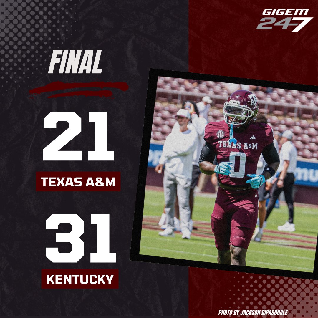GigEm247's tweet photo. The Aggies fall to 2-1. Next up is LSU in Baton Rouge: https://t.co/I6F8hnSQas
