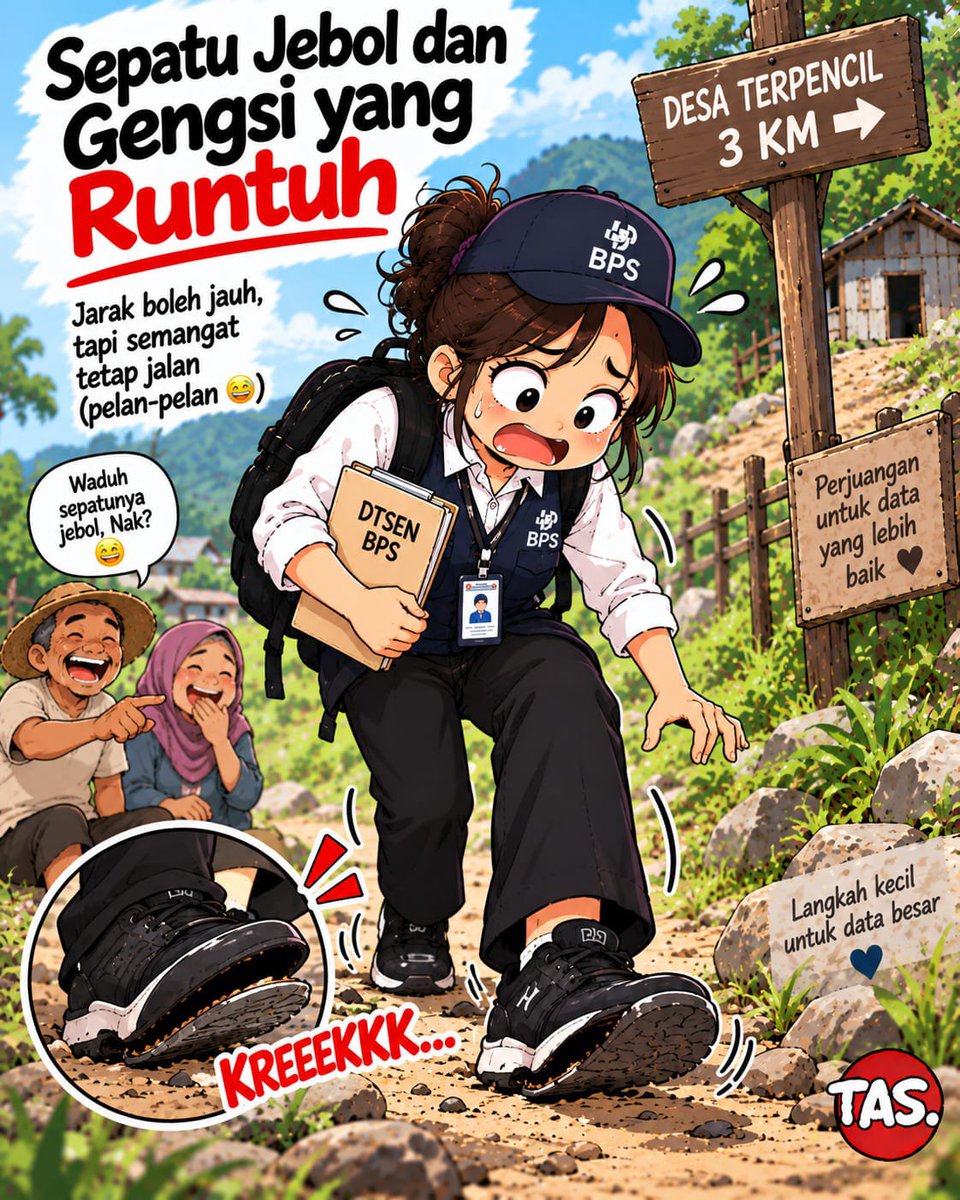 daa_dena4's tweet photo. Sepatu aus, keringat bercucuran, tapi catatan tetap rapi dan lengkap Pejuang Data bangga melayani di tempat yang paling membutuhkan.
#MengabdiDenganHati https://t.co/qPGcU4BJ9t