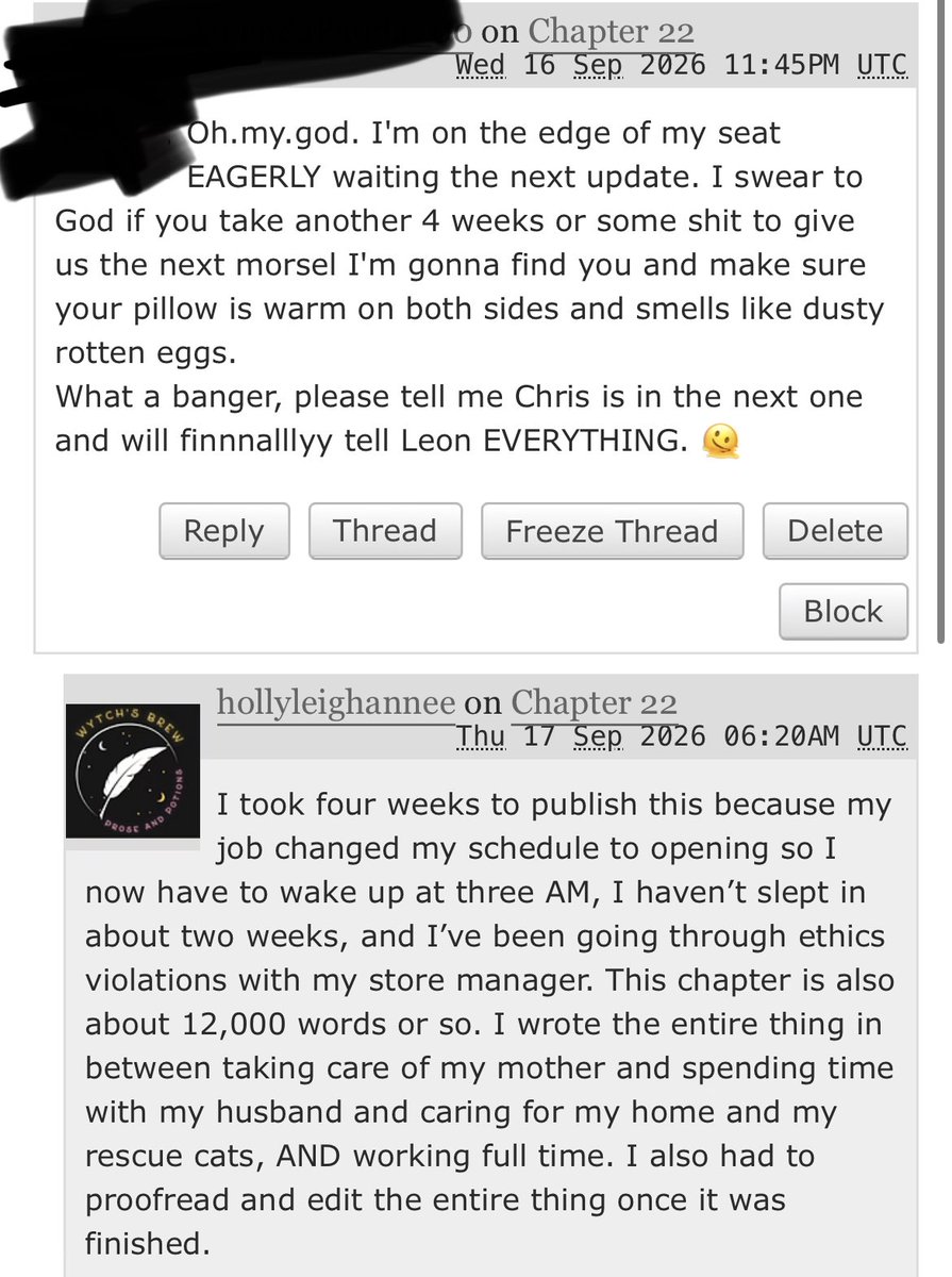 HollyyLeighanne's tweet photo. I was going through a hard couple weeks and someone left a comment that bothered me. I listed the reasons I had taken so long to post an update (three weeks), and they went on to leave me the most out of touch comment I’ve ever seen. https://t.co/N5zAxWiaO7