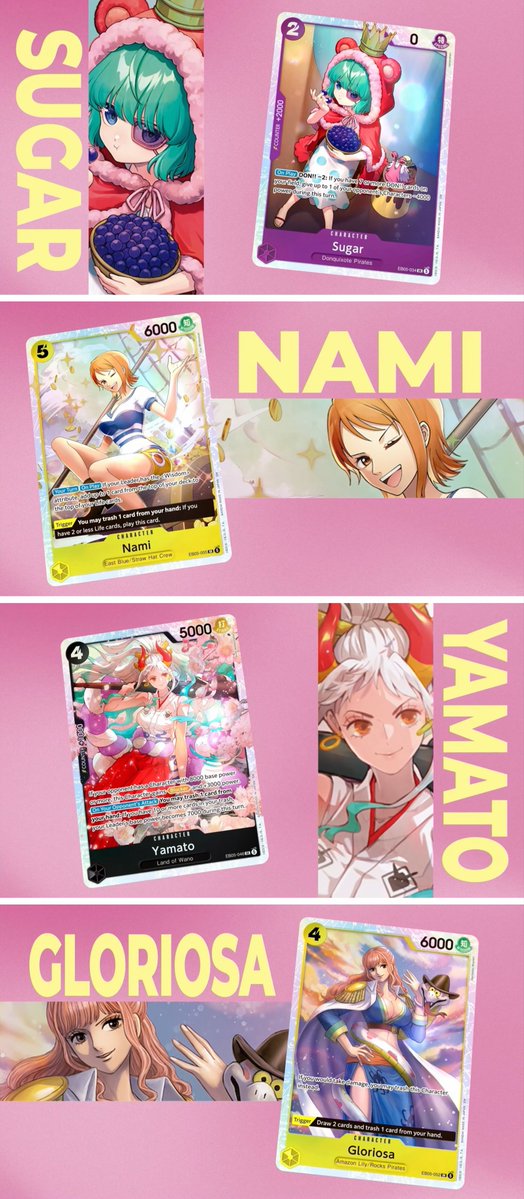 dddict0407's tweet photo. EB05 ティザームービー公開🎀

BCG Fest in Dallas🎀
「ONE PIECE Heroines Edition Vol.2」
のスペシャルティザーが公開🎀

今回の映像では収録されるSRも判明🎀

ムービーにはないけどコミパラ『しらほし』も🎀

日本発売日：2026年10月31日🎀

これはかなり楽しみですね🎀

#ワンピースカード #ONEPIECEカードゲーム #EB05