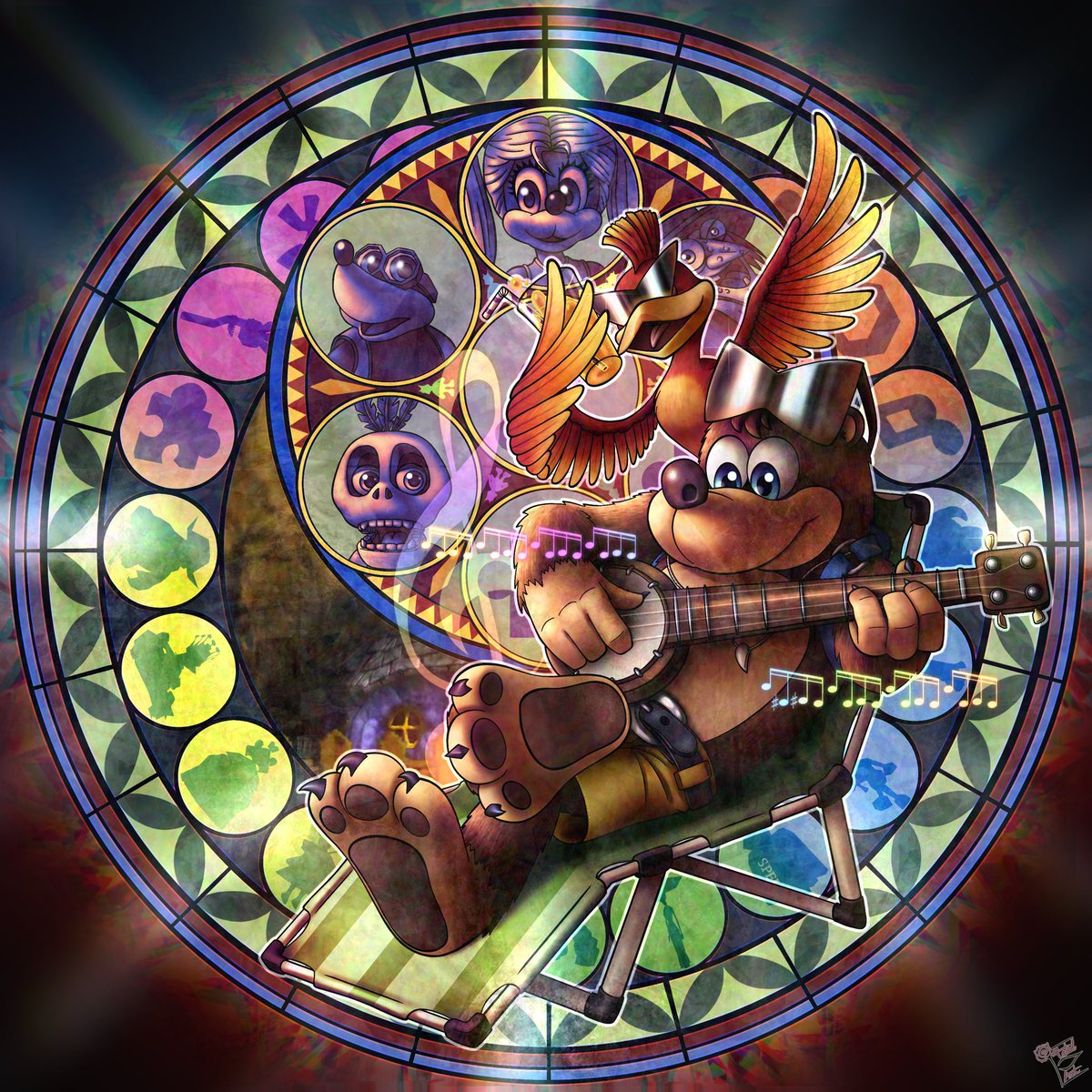 RatedEArt's tweet photo. Day 71 of drawing every #SmashBrosUltimate characters’ hearts

Today we will be diving into the heart of fighter #73: Banjo &amp; Kazooie!
#fanart https://t.co/mV0zujZhf6