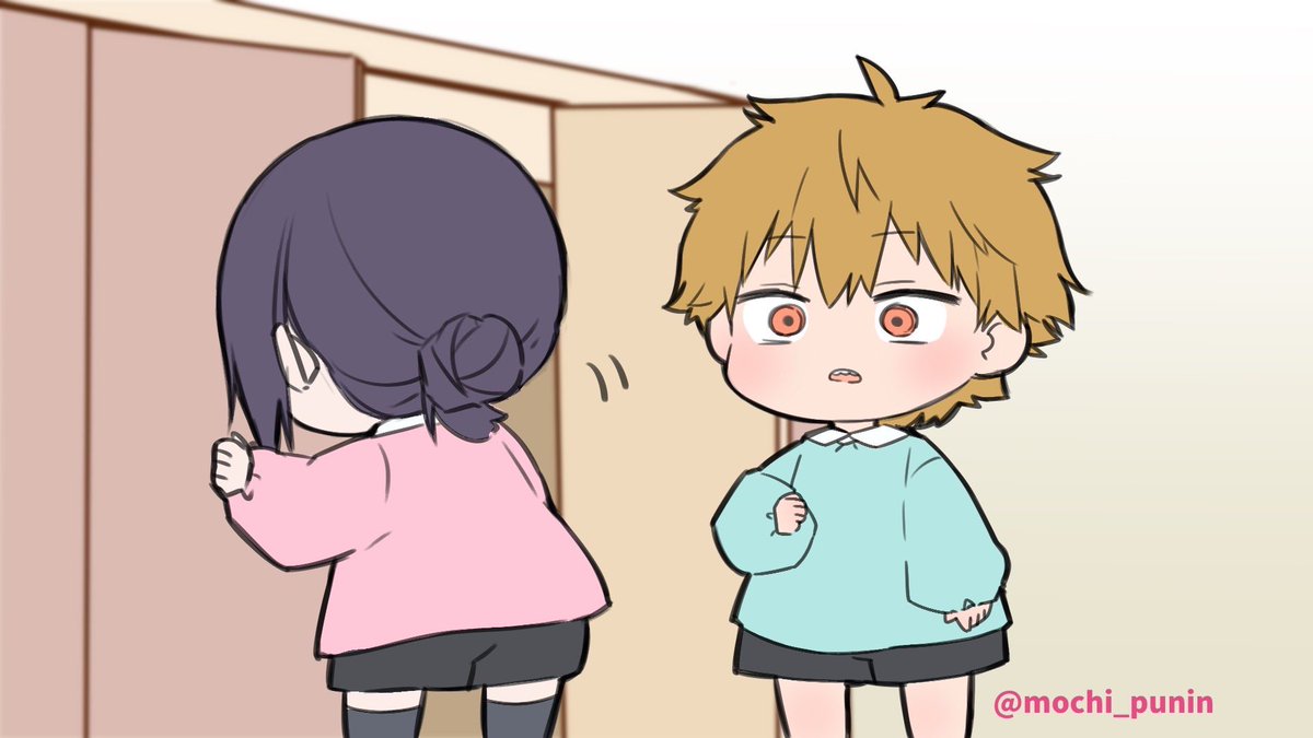 mochi_punin's tweet photo. タグ使いたかったから赤ちゃんハプニングパロディもっかい載せさせてぇ…！🚼🍼
#チェンソーマン https://t.co/DfMkGiJwEg