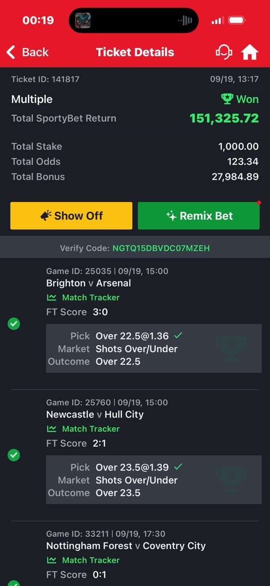 Shegs3456's tweet photo. 123 odd boom
90 odd  boom
61 odd boom

Drop winning tickets 

Triple boom 💥 🤯 

Make I use this one recover https://t.co/rTygV4GmmX