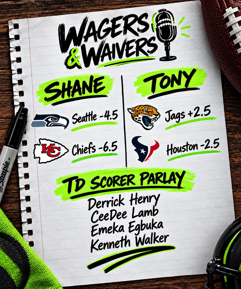 WagersnWaivers's tweet photo. Free money every week from @WagersnWaivers 

See us on Sunday mornings before the early slate of games. Get answers to your fantasy questions, and more money making opportunities.. https://t.co/7yf6hfAZt7