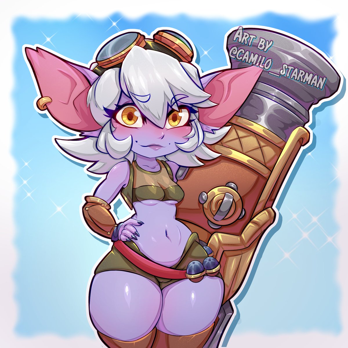 camilo_starman's tweet photo. Tristana / League Of Legends Fanart Extra versions only on P@treon. 🔥🤙😎

#tristana #lol #waifu #leagueoflegends #spicy
#color #yordle #digitaldraw #sexy #pineup #halfbody https://t.co/o0HuWbkAiY