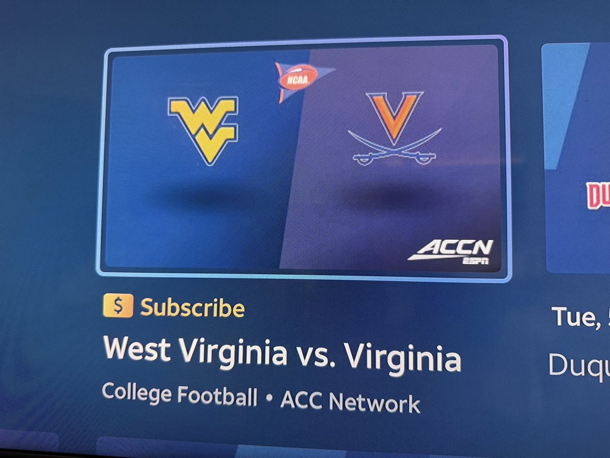 WVUGrizzly's tweet photo. What a bunch of bullsh*t. 

I’m not subscribing to watch one game. https://t.co/HqGwPFnTXN