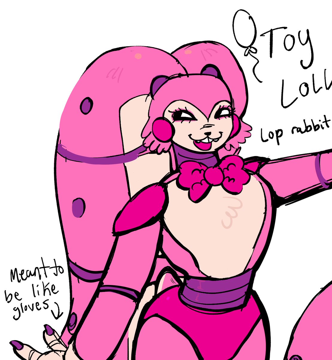 AngieV1rus's tweet photo. THIS IS TOY LOLLY!! I made her cause withered bonnie x toy chica is very dear to me and when I see it I think "but what if toy chica was me tho" and I like toy bonnie and I like bunnies so I put them together to make an oc to live my dream https://t.co/Xy8dEz7BMb