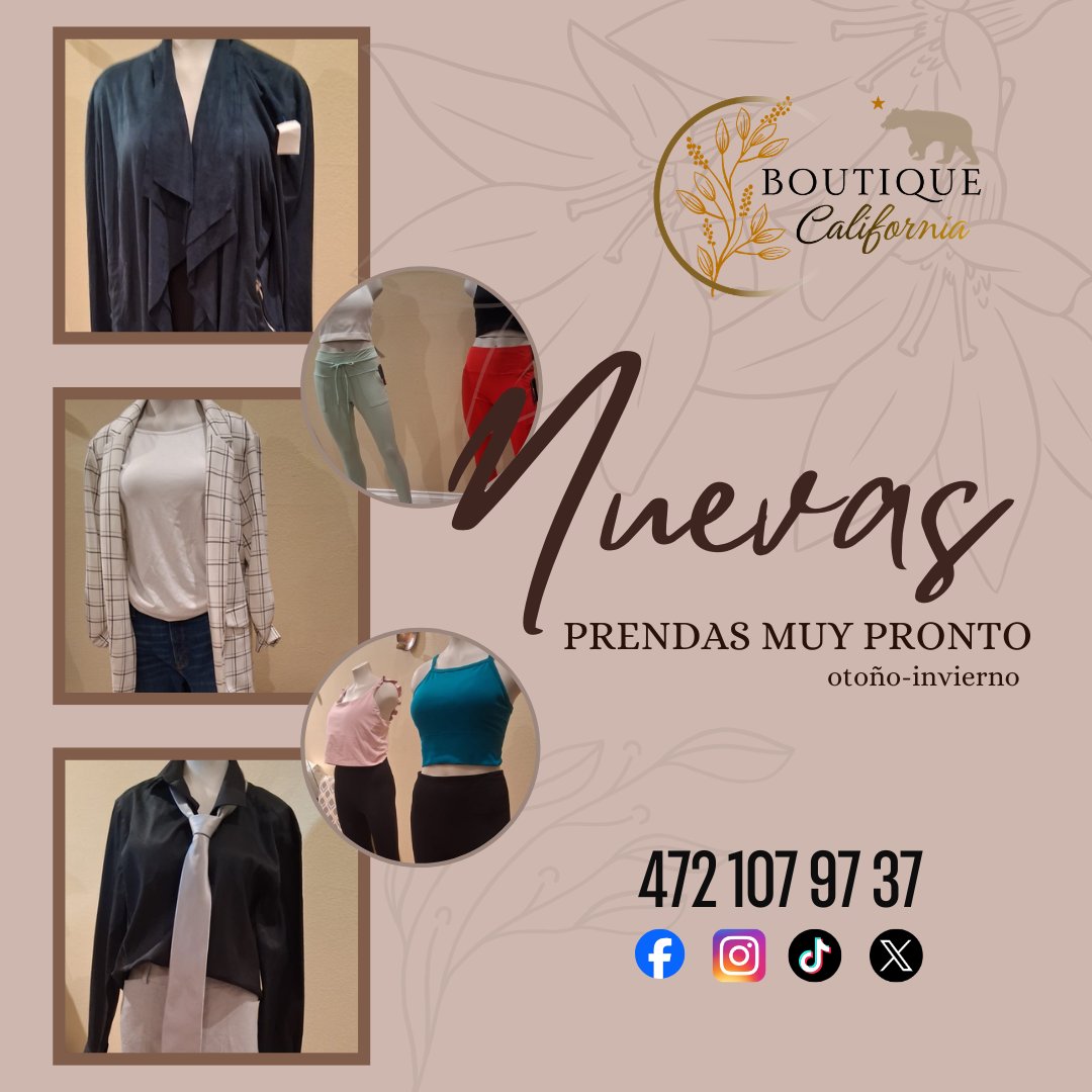 boutique_cal's tweet photo. Se viene lo nuevo, temporada otoño-invierno
Boutique California
Venta de #ropa #calzado #accesorios y más
Solicita tu pedido en el whatsapp de la publicación.
472 107 97 37 https://t.co/5VX8Ige2MQ