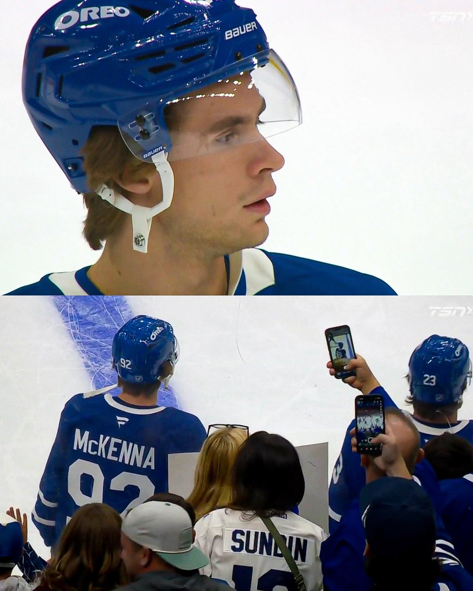 LeafsPapi_'s tweet photo. McKenna during warmups https://t.co/cW7W4ONOWL