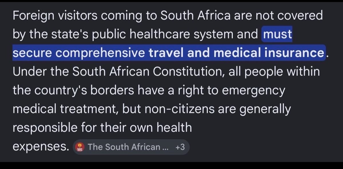 RamaphiriMpho's tweet photo. You guys love bullying South Africans . Get a damn healthcare Insurance . Everywhere around the world we know that foreigners need to have healthcare insurance. https://t.co/MS2Fep59xH