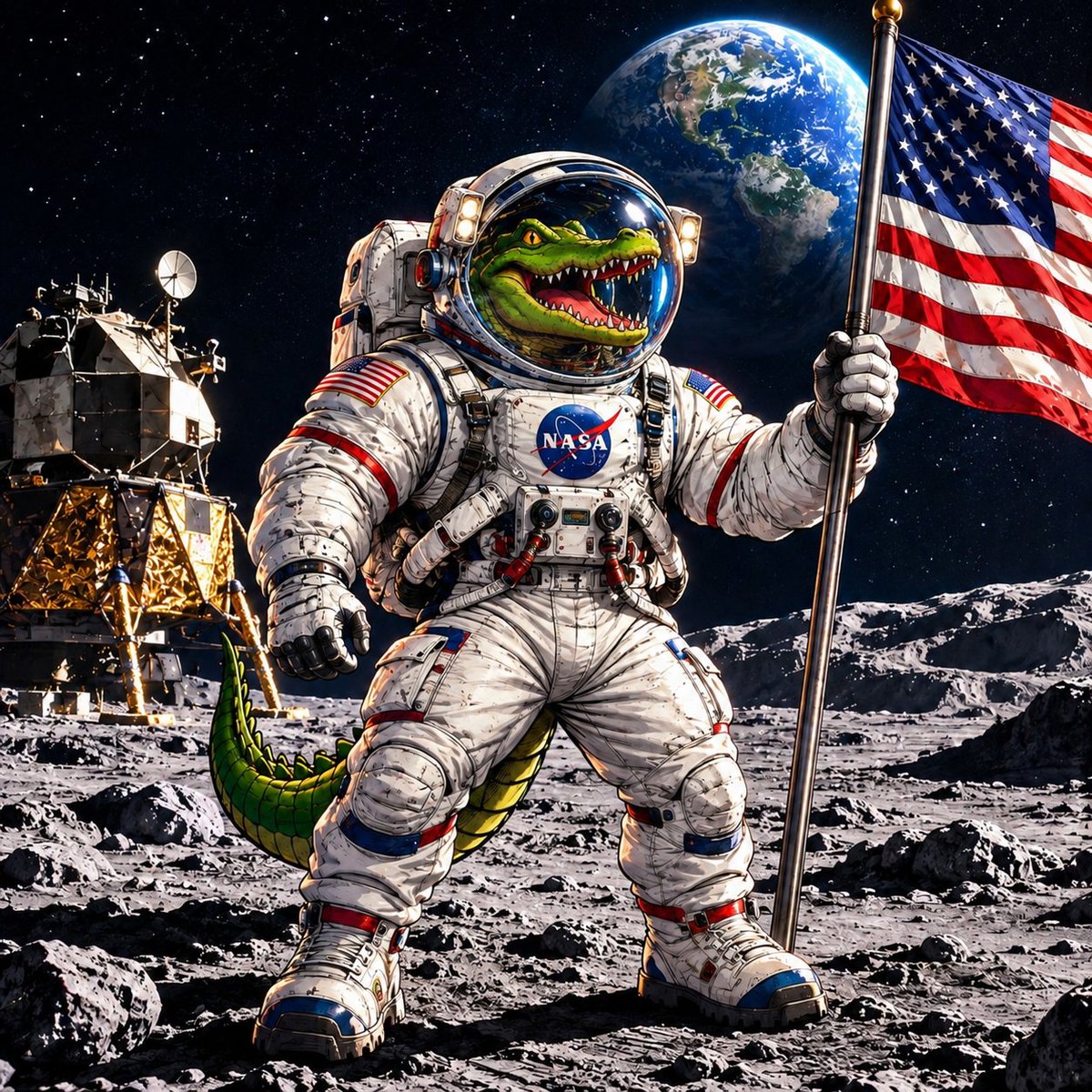 LGATRmeme's tweet photo. One small step for gator, one giant leap for meme coins. 🐊🌕🇺🇸

$LGATR has landed.

https://t.co/MWWVsfzkaI

#Solana #memecoin #SOL https://t.co/pffWWbyl5Z
