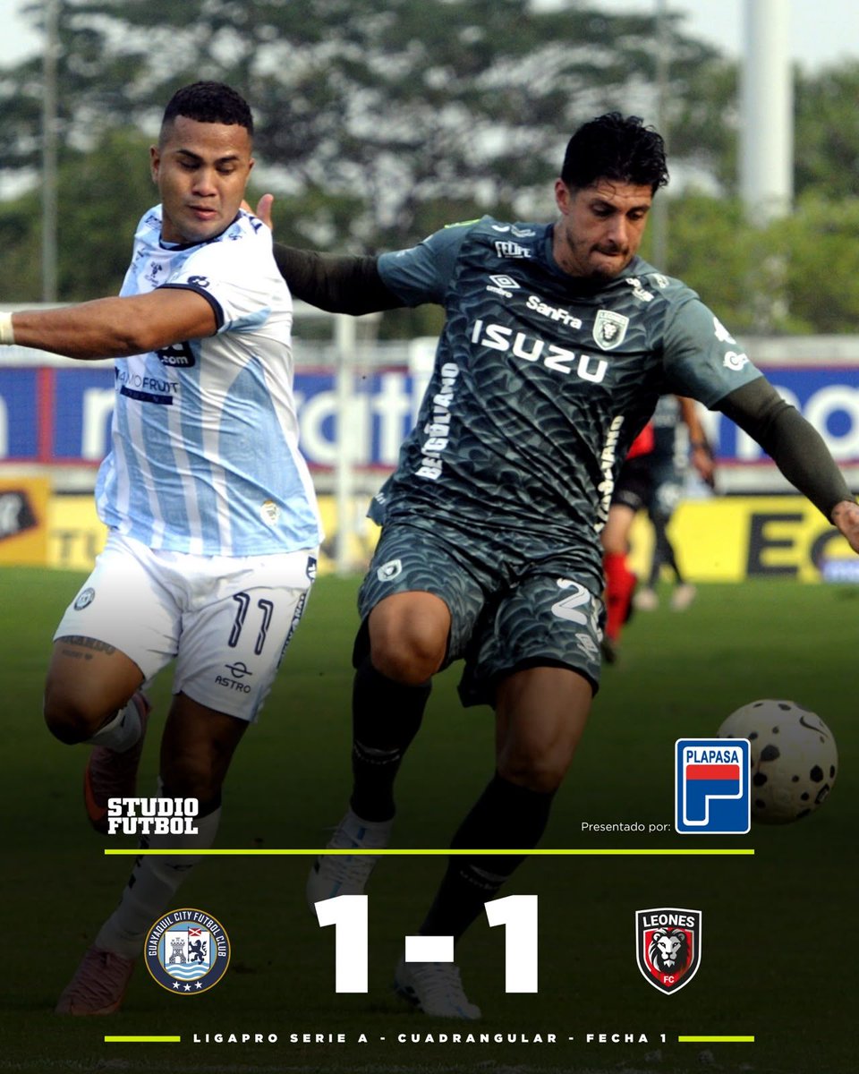 StudioFutbol's tweet photo. (VIDEO) A LOS 93 MINUTOS: Guayaquil City rescató el empate ante Leones FC https://t.co/yyeXUNvbBP 

Presentado por #Plapasa_EC https://t.co/0zeSrivX9F