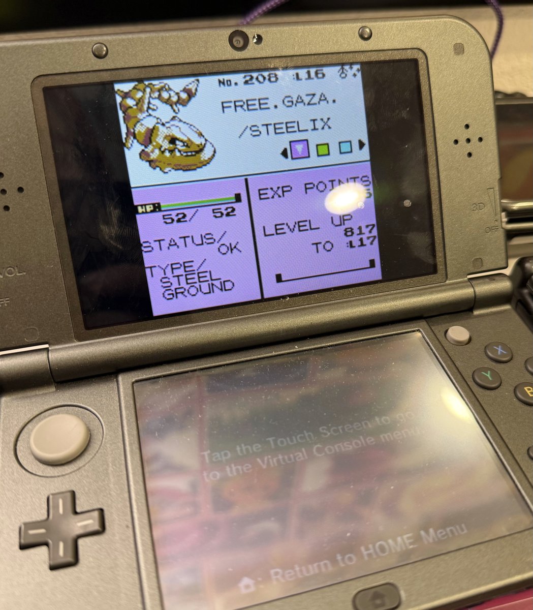 norainthefuture's tweet photo. hole in one.
just made pokémon history.
shiny steelix.

1,170 encounters in pokémon crystal.
on a console that doesn't support genocide.
fuck these assholes who stand for nothing but money.
free palestine. https://t.co/waZOBAFW5o
