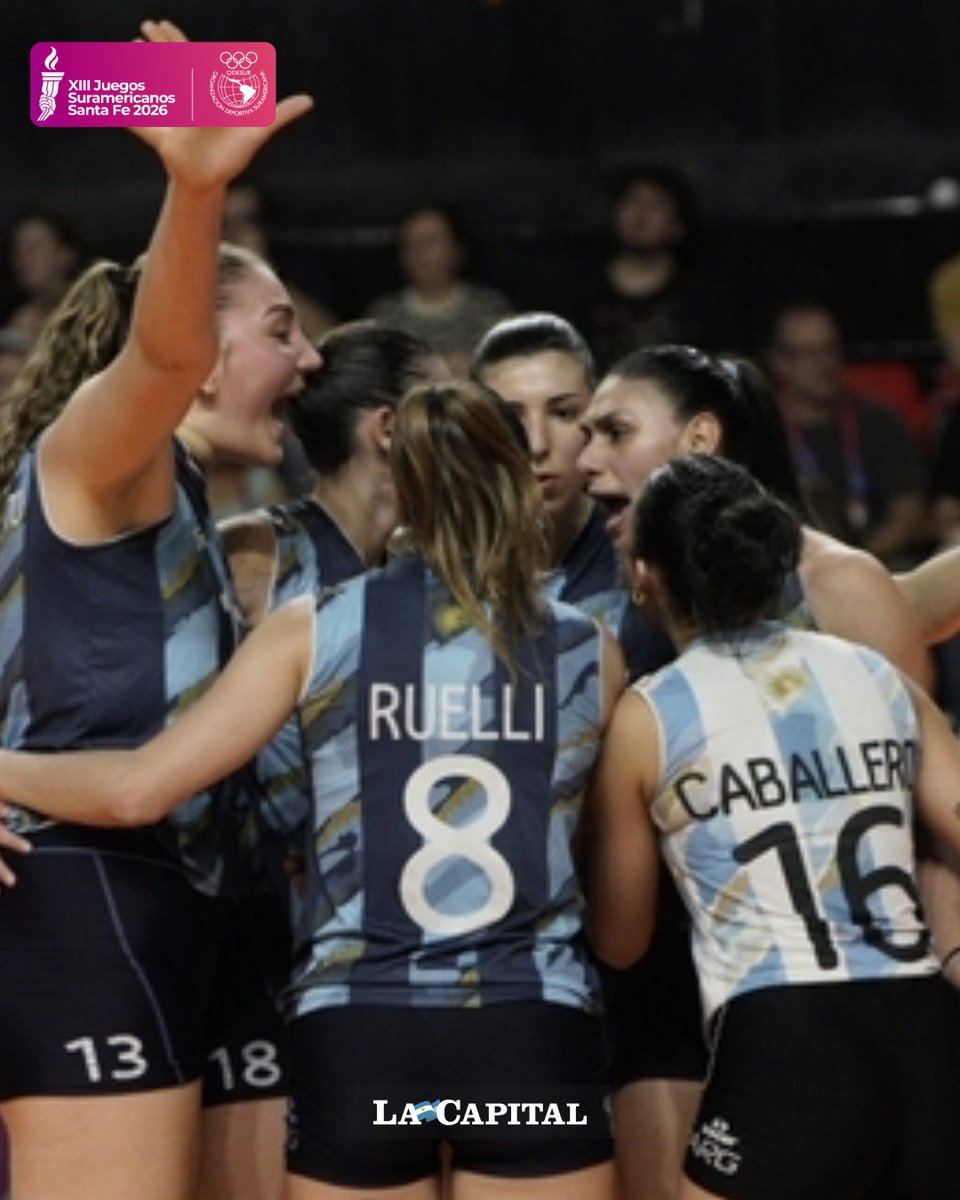 lacapital's tweet photo. LAS PANTERAS SON PLATEADAS 🏐🥈

🇦🇷El seleccionado de voley femenino venció a 3-0 a Colombia y se quedaron con la medalla de plata en los Juegos Suramericanos Santa Fe 2026 coleccionando una nueva presea para Argentina.

📷Sebastián Suárez Meccia / La Capital https://t.co/38xh65p7Qj
