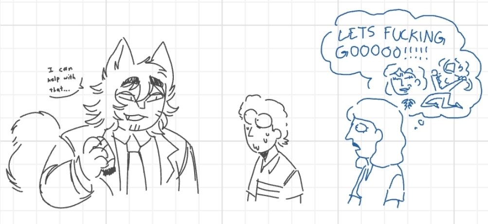 a_lune_wolf's tweet photo. Glup.... recent whiteboard with oomfs yielded some interesting results.. (feat my oomf Dirkle's art in pics 2 &amp; 4 🥹) https://t.co/T4vWLErf3t